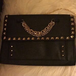 black studded clutch